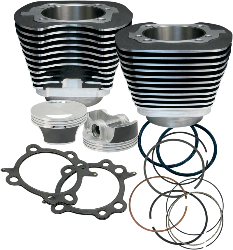 S&S CYCLE 97'' Big Bore Cylinder Kit for 1999-'06 Big Twins - Wrinkle Black Powder Coat Finish 910-0205 - PartsOutlet.com.au