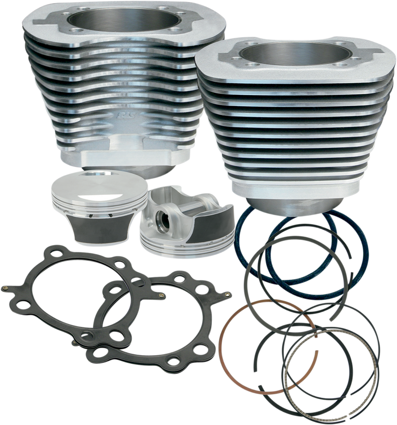 S&S CYCLE 97'' Big Bore Cylinder Kit for 1999-'06 Big Twins - Silver Powder Coat Finish 910-0201 - PartsOutlet.com.au