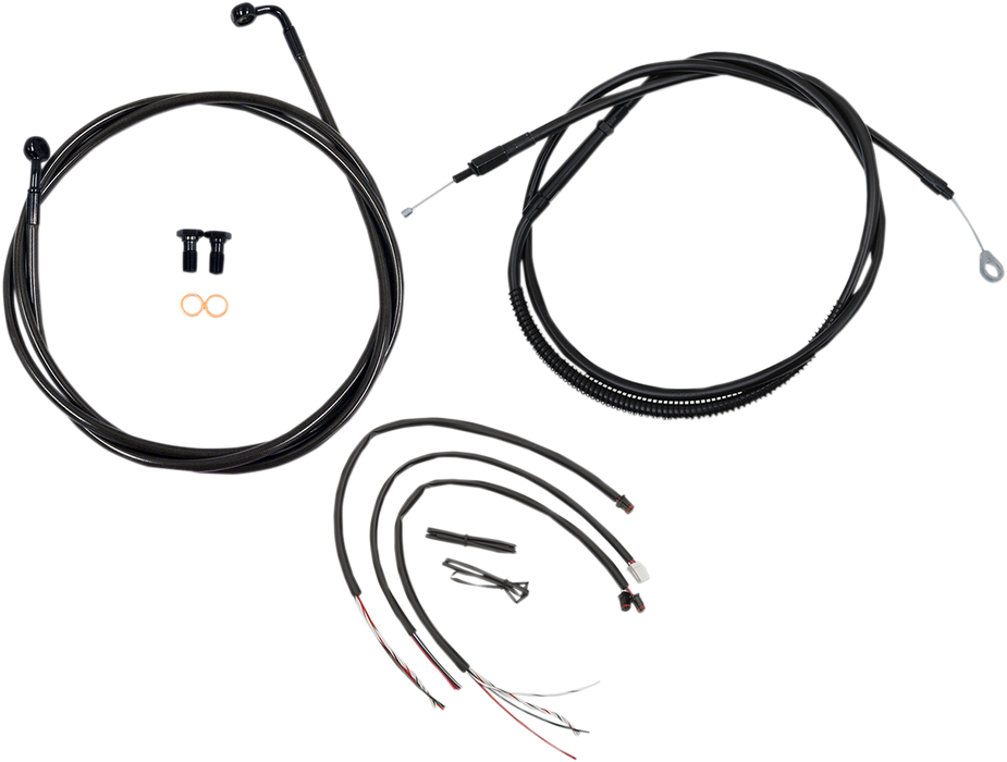 LA CHOPPERS Cable Kit - 12" - 14" Ape Hanger Handlebars - Midnight LA-8153KT2-13M