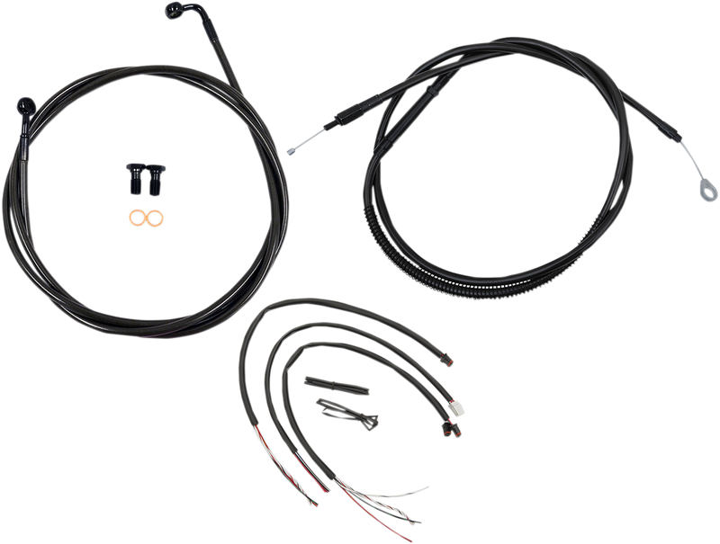 LA CHOPPERS Cable Kit - 15" - 17" Ape Hanger Handlebars - Midnight - Softail '18-'22 - LA-8153KT2-16M