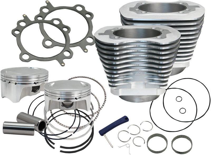 S&S CYCLE 107" Bolt-In Big Bore Kit for '07-'17 HD® Big Twins (except '17 touring) - Silver Finish - 910-0480