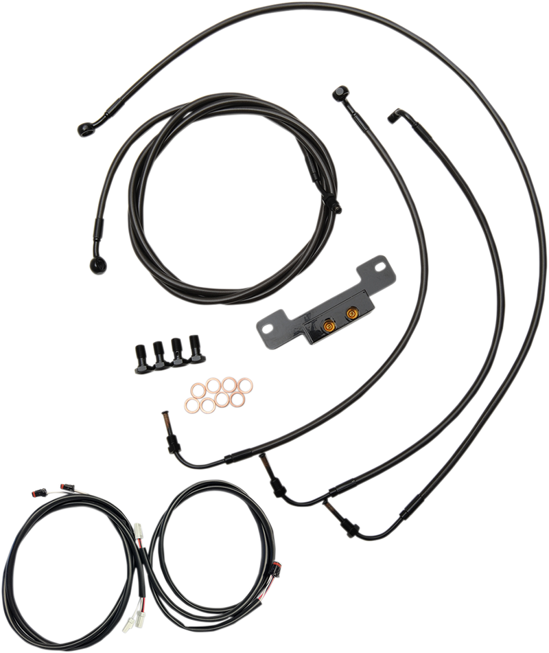 LA CHOPPERS Cable Kit - 15" - 17" Ape Hanger Handlebars - Midnight - Touring '17-'19 - LA-8055KT3-16M