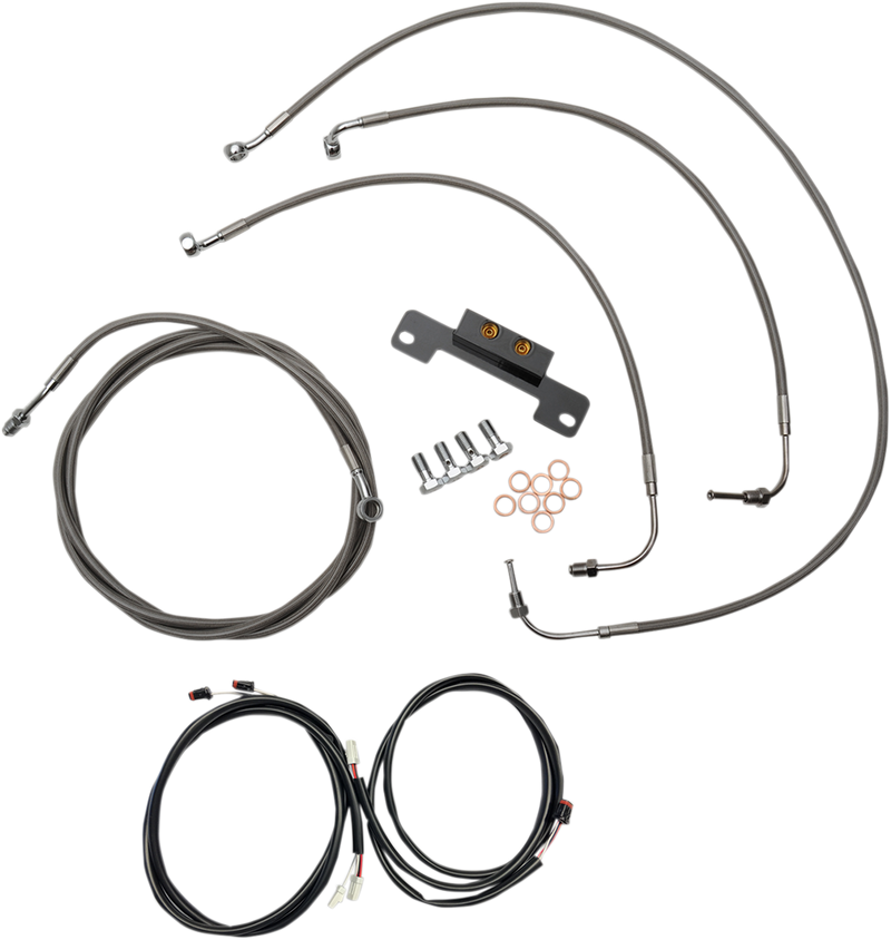 LA CHOPPERS Cable Kit - 18" - 20" Ape Hanger Handlebars - Stainless - Touring '17-'19 - LA-8055KT3-19