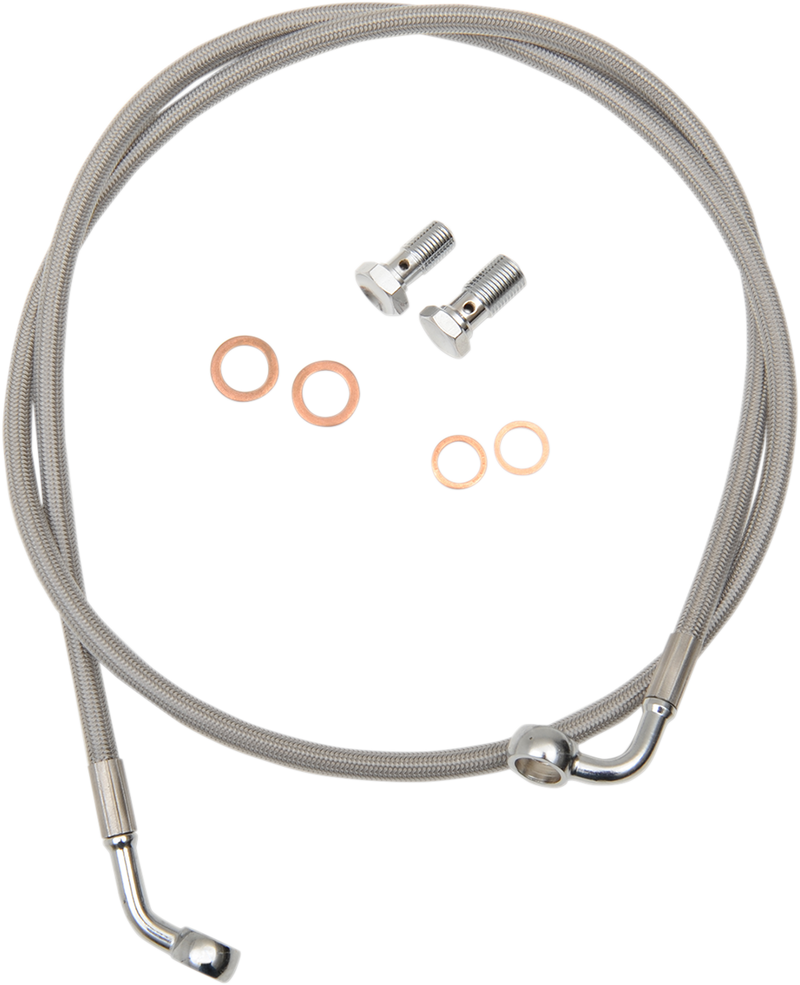 LA CHOPPERS Brake Lines - 18" - 20" Ape Hanger Handlebars - Stainless Steel - Softail '18-'22 - LA-8153B19