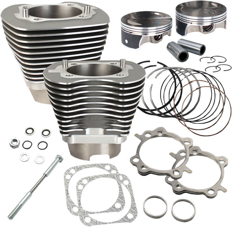 S&S CYCLE 124" Standard Compression 4-1/8" Big Bore Kit for '07-'16 Big Twins - Stone Gray Finish - 910-0469