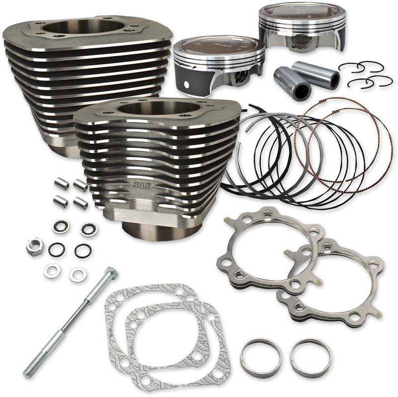 S&S CYCLE 124" Standard Compression 4-1/8" Big Bore Kit for '07-'16 Big Twins - Wrinkle Black Finish - 910-0338