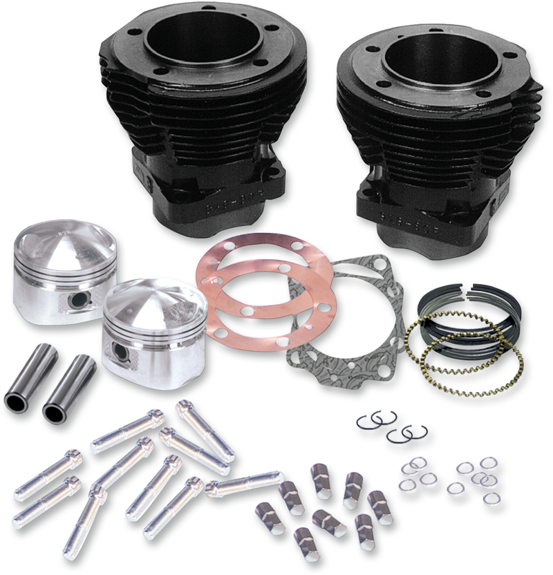 S&S CYCLE 88" Sidewinder 3-5/8" Big Bore Cylinder Kit for '79-'84 Big Twins - Gloss Black Finish - 91-9001