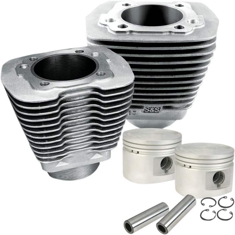 S&S CYCLE 3-1/2" Bore Cylinder & Piston Kit For '84-'00 Big Twins With Stock Or S&S Performance Replacment Cylinder Heads - Natural Aluminum Finish - 910-0179