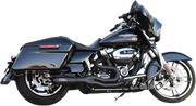BASSANI XHAUST Road Rage II 2-Into-1 with Hot Rod Turnout Muffler System - '07-'16 Bagger - Black 1F68B - PartsOutlet.com.au