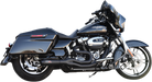 BASSANI XHAUST Road Rage II 2-Into-1 with Hot Rod Turnout Muffler System - '07-'16 Bagger - Black 1F68B - PartsOutlet.com.au