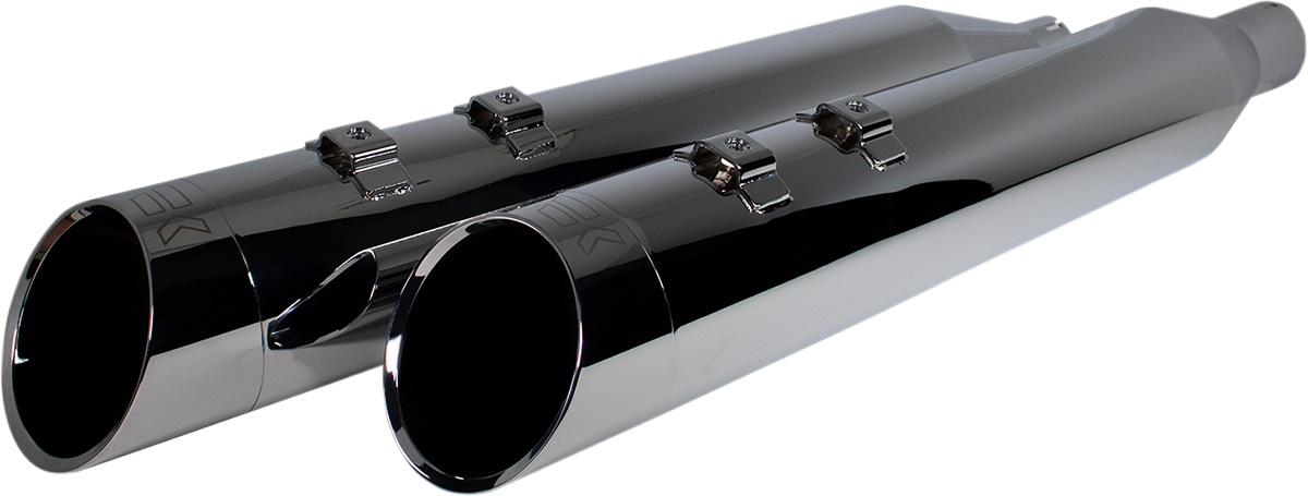 KHROME WERKS 4-1/2" HP-Plus Slip-On Chrome Mufflers - 2017+ M8 Touring Models - W/ Chrome Edge Tip -  202665