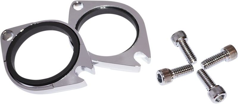 DRAG SPECIALTIES Intake Flange with Seals - Harley-Davidson 2006-2017 - Chrome - Pair I18-0296CKV - PartsOutlet.com.au