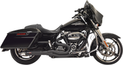 BASSANI XHAUST Road Rage II 2-Into-1 with Hot Rod Turnout Muffler System - '17-'21 Bagger - Black 1F88B - PartsOutlet.com.au