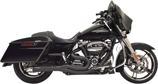 BASSANI XHAUST Road Rage II 2-Into-1 with Hot Rod Turnout Muffler System - '17-'21 Bagger - Black 1F88B - PartsOutlet.com.au