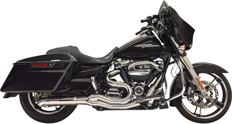 BASSANI XHAUST Road Rage II 2-Into-1 with Hot Rod Turnout Muffler System - '17-'21 Bagger - Chrome 1F88C - PartsOutlet.com.au