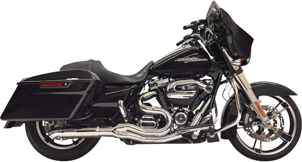 BASSANI XHAUST Road Rage II 2-Into-1 with Hot Rod Turnout Muffler System - '17-'21 Bagger - Chrome 1F88C