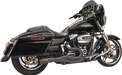 BASSANI XHAUST Road Rage II 2-Into-1 Mid-Length Exhaust System - '17-'21 Bagger - Black 1F72B - PartsOutlet.com.au