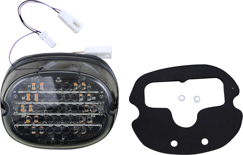 CUSTOM DYNAMICS Taillight w/ Integrated Turn Signal - No Window - Smoke Lens - Harley-Davidson 1999-2023 - CD-INT-TL-NW-S - PartsOutlet.com.au