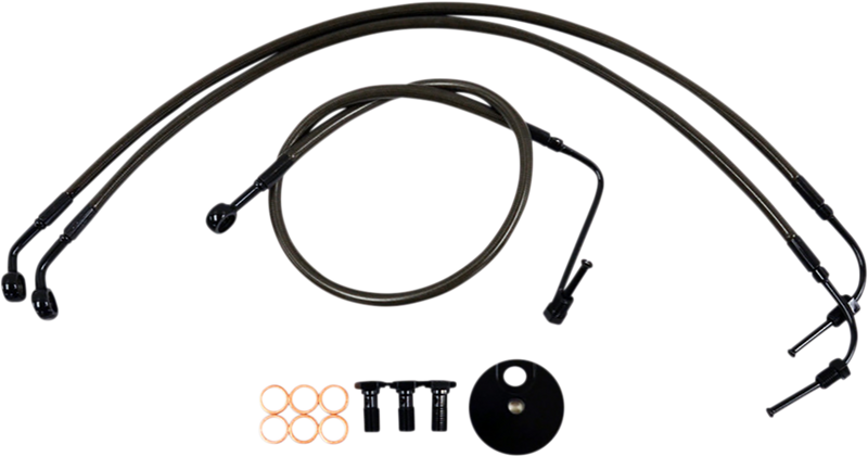 LA CHOPPERS Brake Lines - 15" - 17" Ape Hanger Handlebars - Midnight - Softail '18-'23 - LA-8154B16M