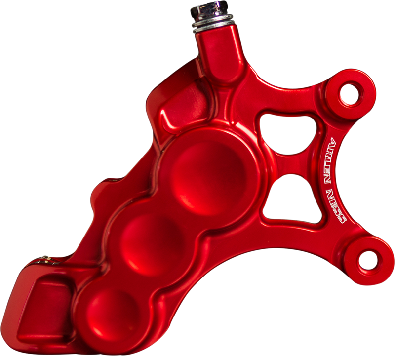 ARLEN NESS 6-PISTON DIFFERENTIAL BORE BRAKE CALIPERS, 11.8" RED - LEFT - Harley-Davidson '06-'22 - 02-226