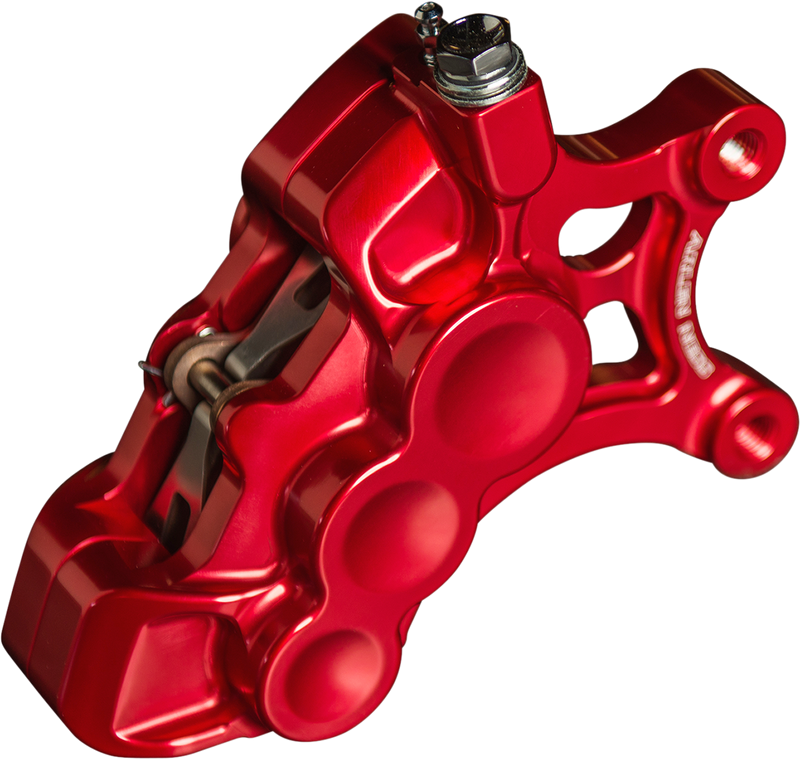 ARLEN NESS 6-PISTON DIFFERENTIAL BORE BRAKE CALIPERS, 11.8" RED - LEFT - Harley-Davidson '06-'22 - 02-226