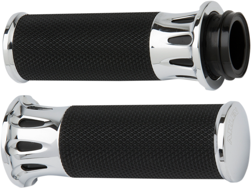 ARLEN NESS DEEP CUT® FUSION GRIPS, CHROME - FLY-BY-WIRE (FBW) - 07-318 - PartsOutlet.com.au