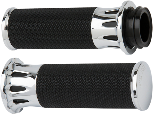 ARLEN NESS DEEP CUT® FUSION GRIPS, CHROME - FLY-BY-WIRE (FBW) - 07-318 - PartsOutlet.com.au