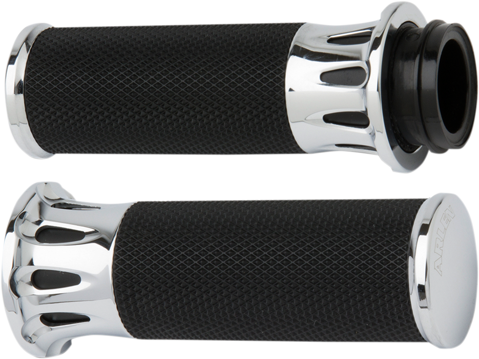 ARLEN NESS DEEP CUT® FUSION GRIPS, CHROME - FLY-BY-WIRE (FBW) - 07-318 - PartsOutlet.com.au