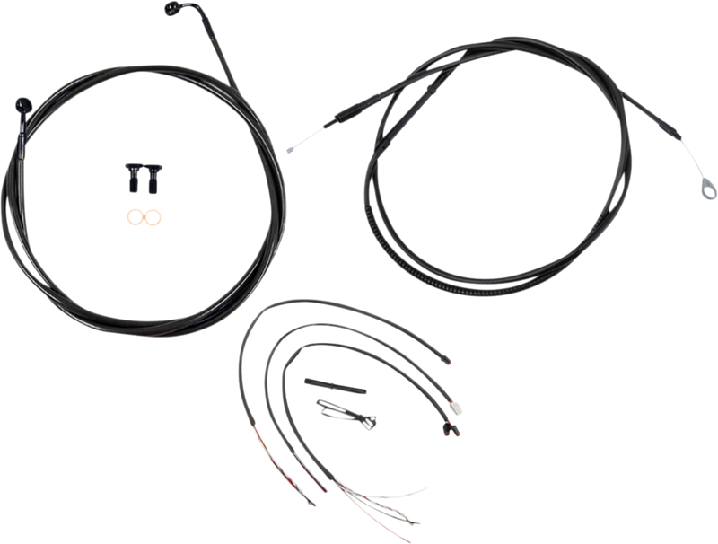 LA CHOPPERS Cable Kit - 12" - 14" Ape Hanger Handlebars - Midnight - Softail '18-'22 - LA-8156KT2-13M