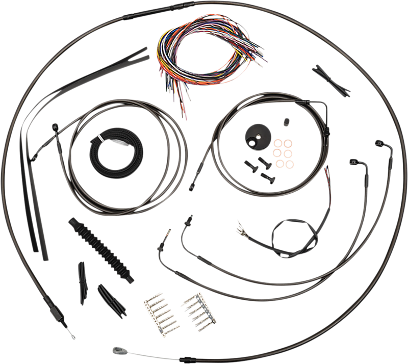 LA CHOPPERS Cable Kit - Mini Ape Hanger Handlebars - 2018+ M8 Softail- Midnight - LA-8157KT2-08M - PartsOutlet.com.au