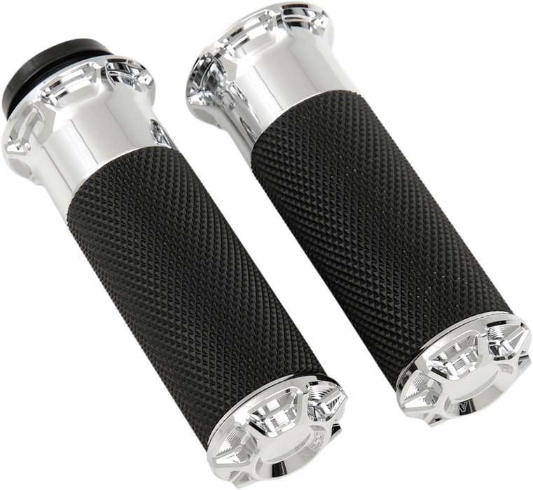 ARLEN NESS BEVELED® GRIPS, CHROME - TBW - FLY-BY-WIRE - 07-328 - PartsOutlet.com.au