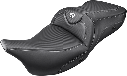 SADDLEMEN Road Sofa Seat - Carbon Fiber - Heated - FL '08-'23 HD Touring - Street/ Road/ Electra -808-07B-185HCT - PartsOutlet.com.au