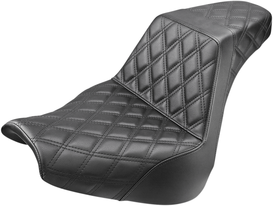 SADDLEMEN Step Up Seat - Lattice Stitched - Black -'18-'22 Breakout - 818-31-175 - PartsOutlet.com.au