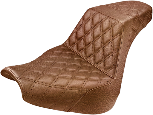 SADDLEMEN Step Up Seat - Lattice Stitched - Brown - '18-'22 Breakout - 818-31-175BR - PartsOutlet.com.au