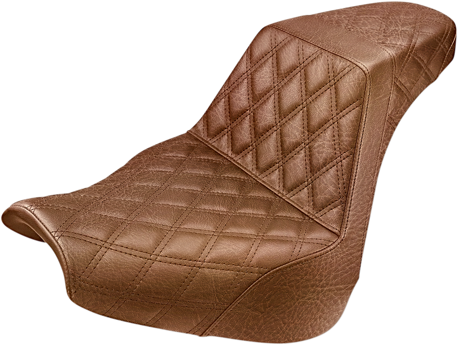 SADDLEMEN Step Up Seat - Lattice Stitched - Brown - '18-'22 Breakout - 818-31-175BR - PartsOutlet.com.au