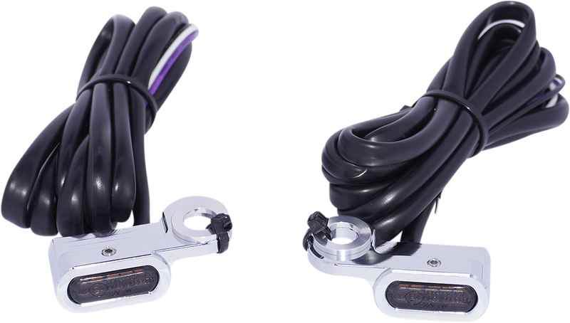 DRAG SPECIALTIES Marker Lights - Amber/White - Smoke Lens - 1-3/4" - Chrome - Harley-Davidson '02-'17 - L22-0229DCME