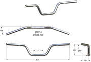 KHROME WERKS Handlebar - High Bend - Chrome 300900 - PartsOutlet.com.au