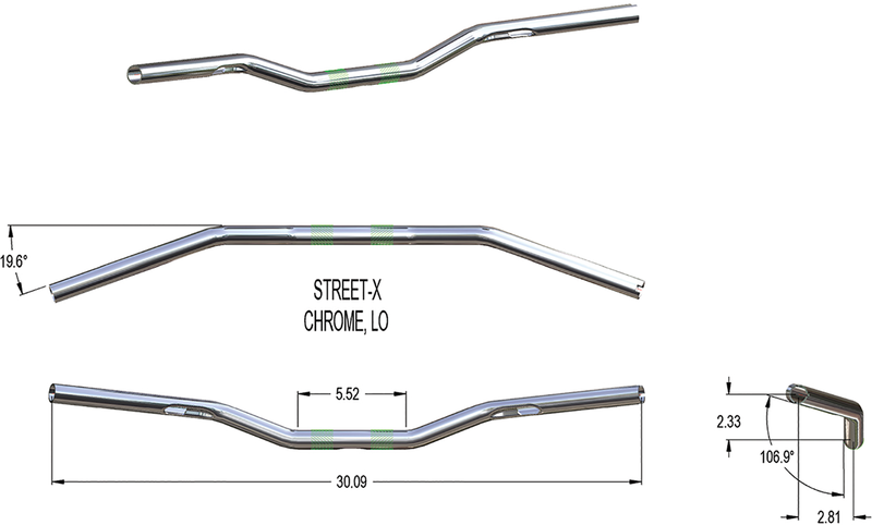 KHROME WERKS Handlebar - Low Bend - Chrome 300902 - PartsOutlet.com.au