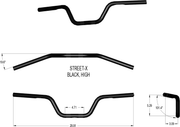 KHROME WERKS Handlebar - High Bend - Black 300903 - PartsOutlet.com.au