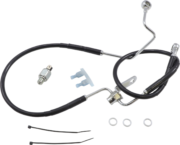 DRAG SPECIALTIES Brake Line - Rear - Black - +3" ABS - Softail '11-'17 - 623225-3BLK
