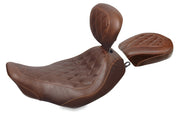 MUSTANG Wide Tripper Rear Seat - Brown - Harley-Davidson FL 2008+ Diamond 76723 - PartsOutlet.com.au