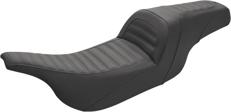 SADDLEMEN Slim Roll & Pleat Seat - Black - '97-'07 Electra Glide / Road Glide - 897-07-161 - PartsOutlet.com.au