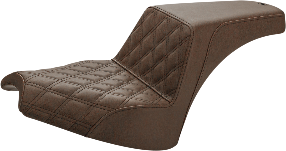 SADDLEMEN Step Up Seat - Indian Chief '22-'23 - Brown Lattice Stitched - I21-04-172BR - PartsOutlet.com.au