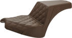 SADDLEMEN Step Up Seat - Indian Chief '22-'23 - Brown Lattice Stitched - I21-04-172BR - PartsOutlet.com.au