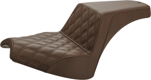 SADDLEMEN Step Up Seat - Indian Chief '22-'23 - Brown Lattice Stitched - I21-04-172BR - PartsOutlet.com.au