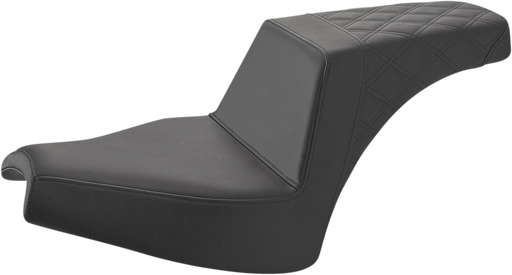 SADDLEMEN Step Up Seat - Indian Chief '22-'23 - Driver Smooth/Passenger Lattice Stitch - Black I21-04-173 - PartsOutlet.com.au