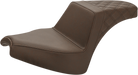 SADDLEMEN Step Up Seat - Indian Chief '22-'23 - Driver Smooth/Passenger Lattice Stitch - Brown I21-04-173BR - PartsOutlet.com.au