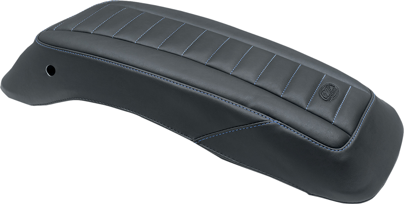 MUSTANG Saddlebag Lid Covers - Black/Blue - Harley-Davidson FL 2014-2021 - 77640SB - PartsOutlet.com.au