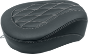 MUSTANG Wide Tripper™ Passenger Seat - Harley-Davidson 2008+ FL - Black W/Gun Metal Stitching 76648GM - PartsOutlet.com.au