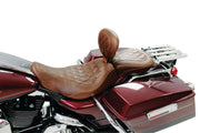 MUSTANG Wide Tripper Rear Seat - Brown - Harley-Davidson FL 2008+ Diamond 76723 - PartsOutlet.com.au